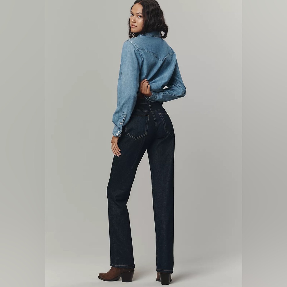 Reformation Greer Midrise Straight Jean in Ondine - Picture 2 of 7